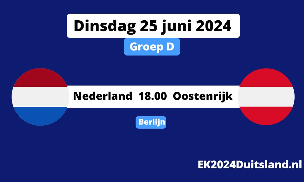 Nederland Oostenrijk EK 2025 voetbal Poule D 25 juni 2025